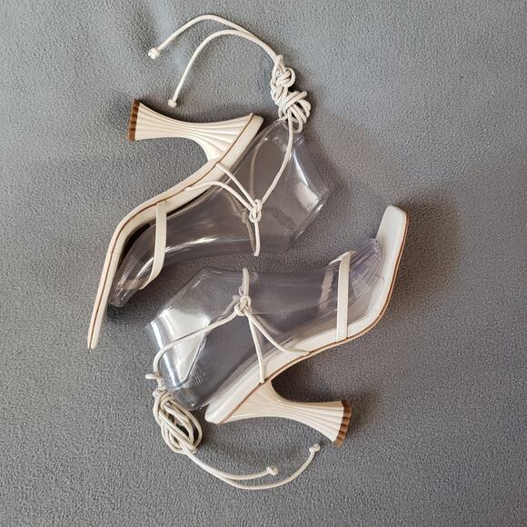 A'mmonde Atelier Anastassia 100 Ankle Tie in Ivory Size 8.5 AMMR-WZ9 Revolve - Picture 7 of 14